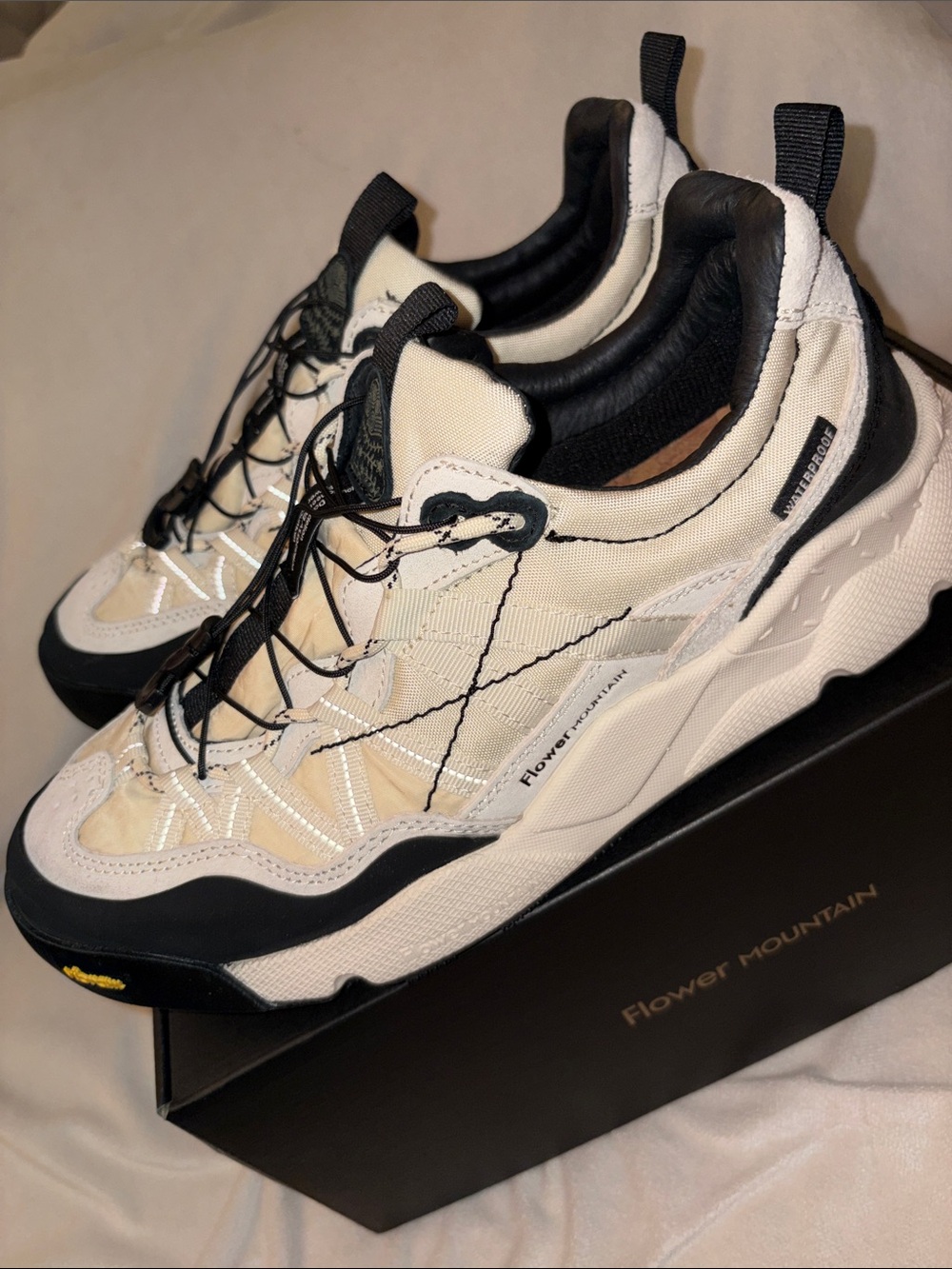 Flower Mountain IWANO 2 UNI Suede and technical fabric sneakers -White-Black - Picture 14 of 16
